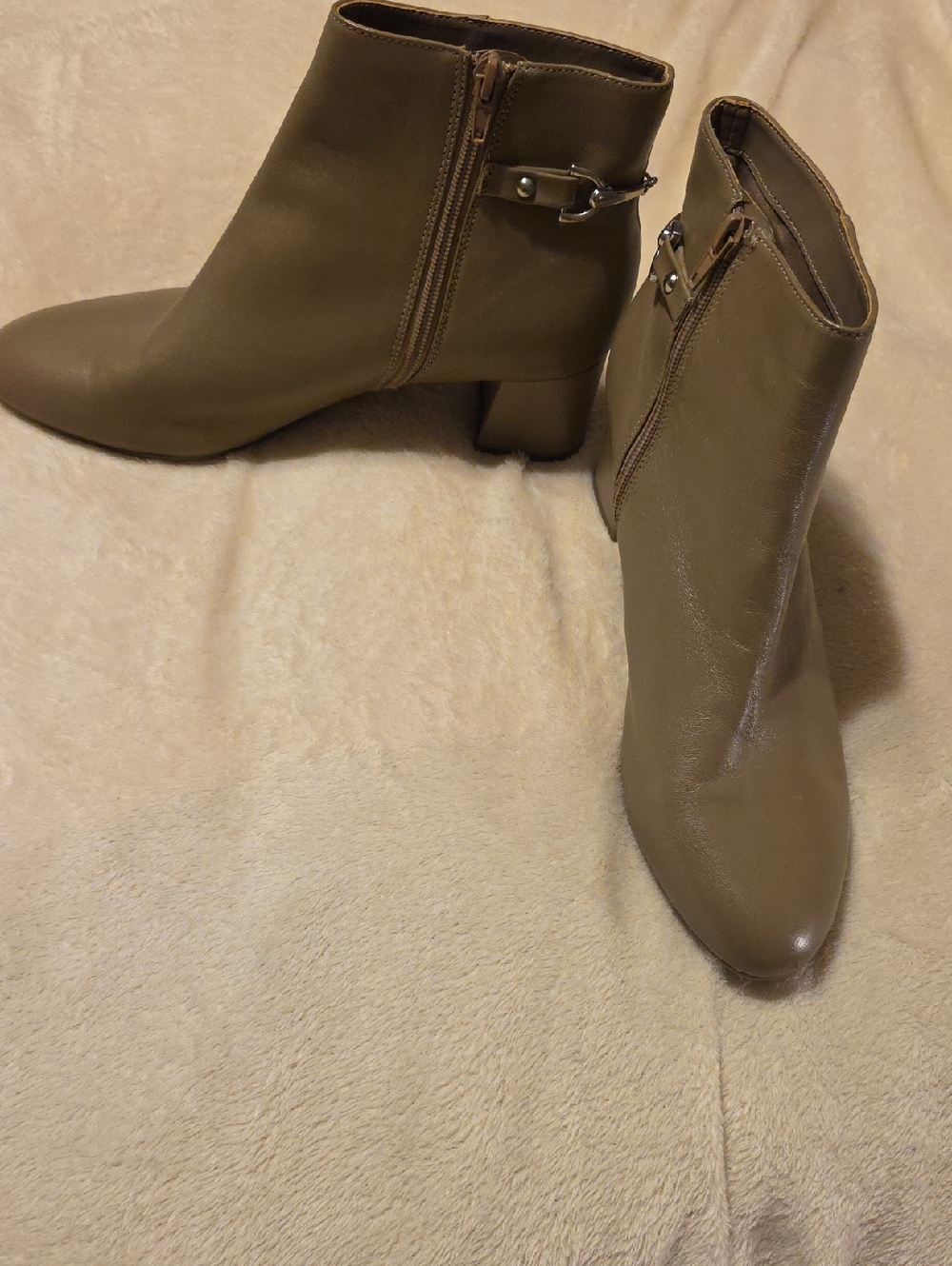 Bandolino TAUPE Ankle Booties with Side Buckle